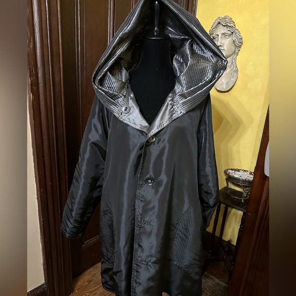 Travelsmith Reversible  Raincoat Pleated Hood/Collar PL - Picture 4 of 7